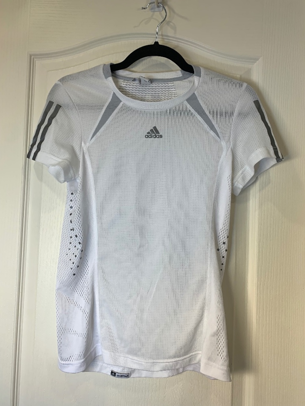 Adidas Adistar Clima365 Women’s Performance Running Shirt White Gray Size S
